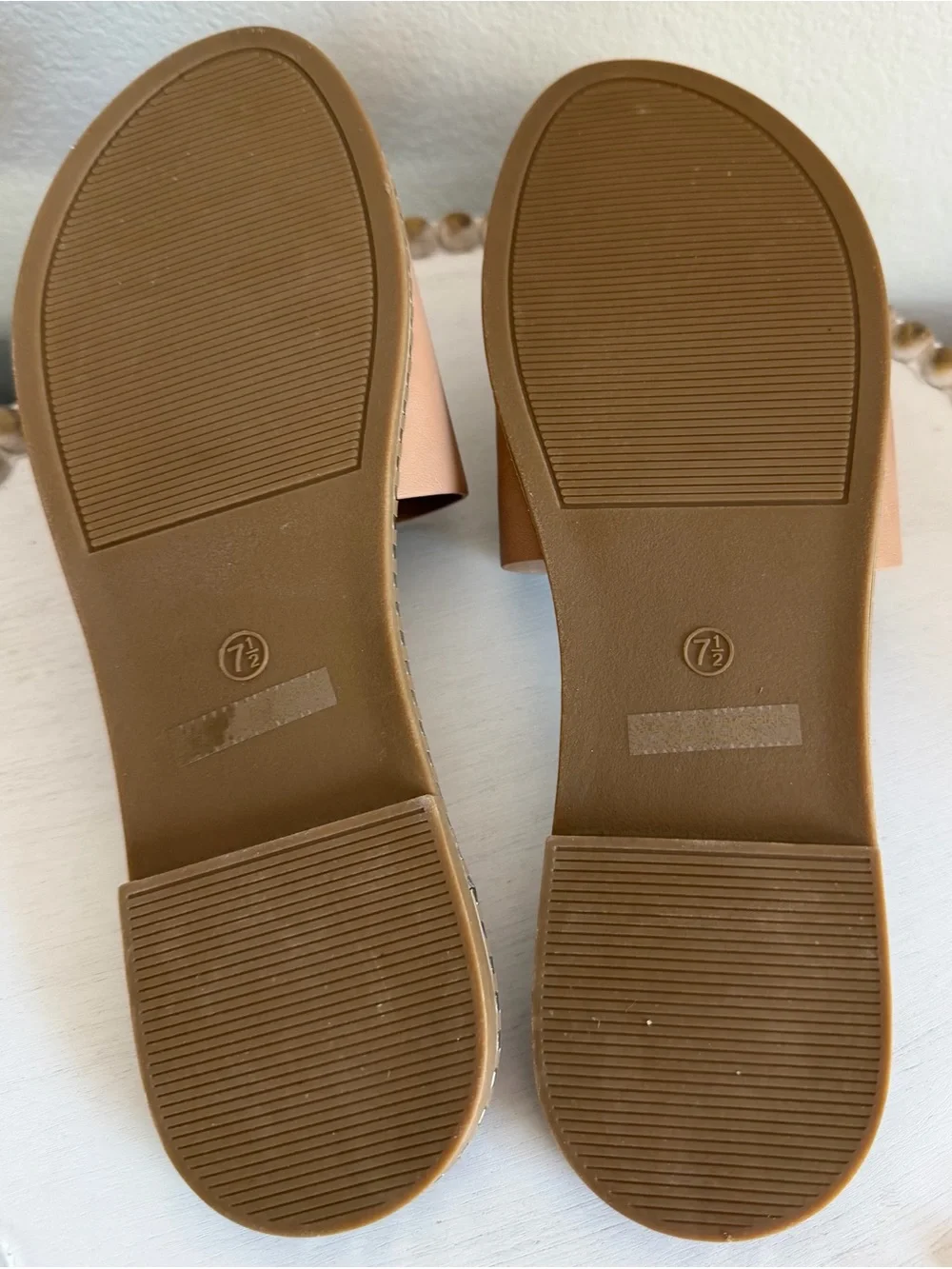 Bonnibel Tan Neutral Embellished Flat Slide Summer Casual Sandals 7.5 - Picture 7 of 9